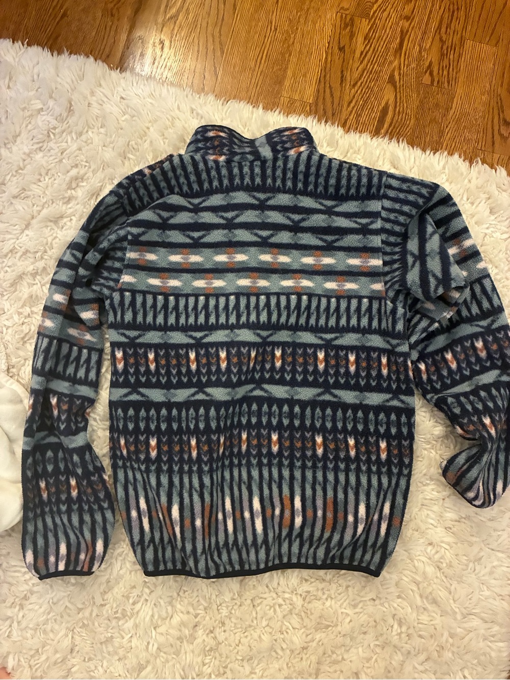 Patagonia women’s Blue Patterned Snap-T Fleece Pullover - Picture 2 of 3